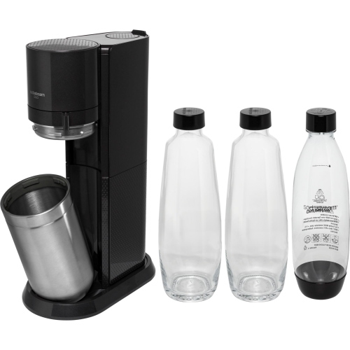 SodaStream Duo Titan Promo-Pack con 2 caraffe vetro 1L lavabili in lavastoviglie e bottiglia Fuse 1L per acqua frizzante.