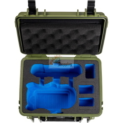 B&W drone.case PP.66 bronzo-verde, custodia protettiva su misura per DJI Mini 5, ideale per trasporto e protezione sicuri del drone.