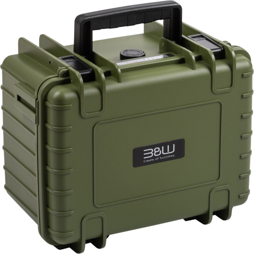 B&W drone.case PP.66 bronzo-verde, custodia protettiva su misura per DJI Mini 5, ideale per trasporto e protezione sicuri del drone.