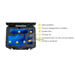 B&W drone.case PP.66 bronzo-verde, custodia protettiva su misura per DJI Mini 5, ideale per trasporto e protezione sicuri del drone.