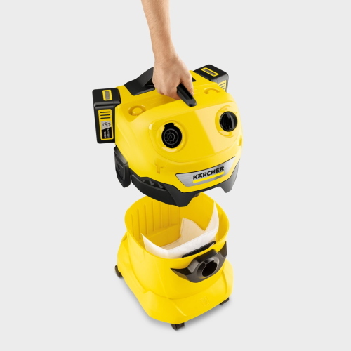 Kärcher WD 4-18 Dual Battery aspirapolvere senza fili secco/umido doppia batteria serbatoio inox