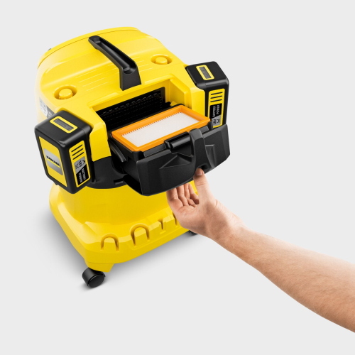 Kärcher WD 4-18 Dual Battery aspirapolvere senza fili secco/umido doppia batteria serbatoio inox