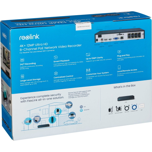 Reolink NVS8 NVR 8 canali PoE 2TB HDD preinstallato
