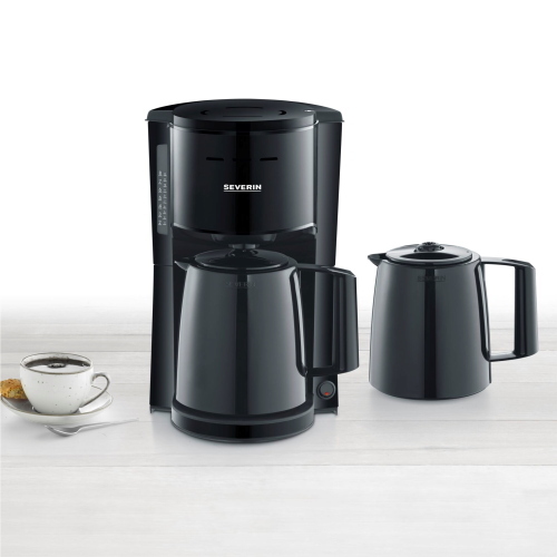 Severin KA 9307 macchina da caffè filtro 2 caraffe nera