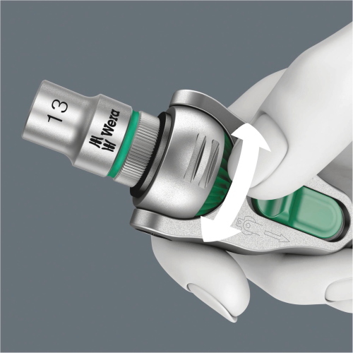 Wera 8000 A Zyklop Speed-Knarre, chiave a cricchetto con attacco 1 / 4", ideale per avvitamenti rapidi.