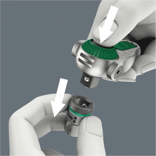 Wera 8000 A Zyklop Speed-Knarre, chiave a cricchetto con attacco 1 / 4", ideale per avvitamenti rapidi.