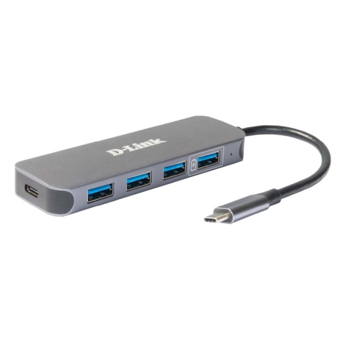 D-Link DUB-2340 Hub USB-C 4 porte USB 3.0 ricarica Grigio