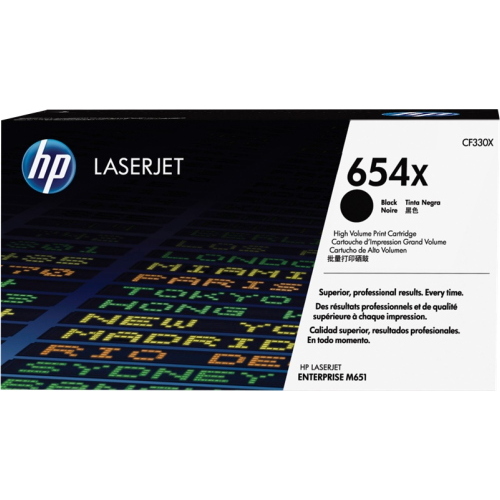 HP 654X nero toner ORIGINALE (CF330X) 123.5 g 186.1 g