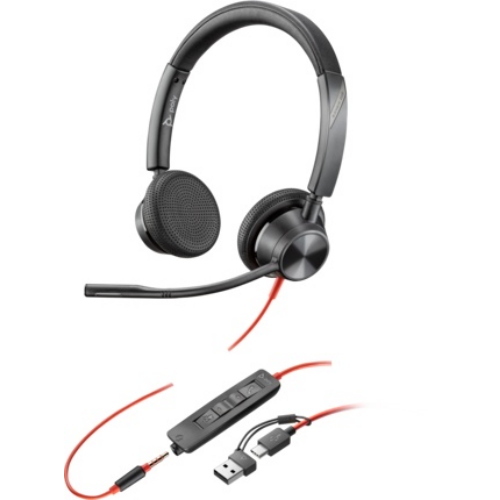 HP Poly Blackwire 3325 Cuffie stereo USB-C +3,5 mm + adattatore USB-C/A nero (8X221AA) 131 g