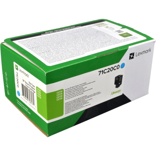 Lexmark 71C20C0 ciano toner ORIGINALE (CS/CX730) 372 g 90.5 mm