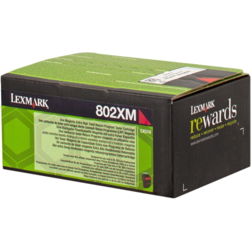 Lexmark 802XM magenta toner ORIGINALE (80C2XM0) 260 g 72 mm