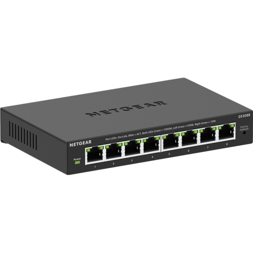 NETGEAR GS308E-400EUS switch 8 porte Gigabit Ethernet nero
