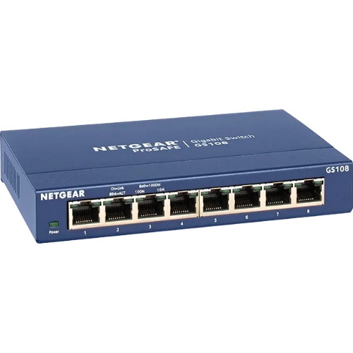 NETGEAR Switch desktop Gigabit a 8 porte Blu (GS108GE) 469 g 165 mm