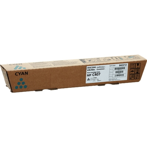 Ricoh MP C407SPF ciano toner ORIGINALE (842212) 000 pagine 8000 Pagine