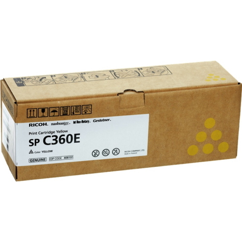 Ricoh SP C360EY giallo toner ORIGINALE (408191) 500 pagine 1500 Pagine