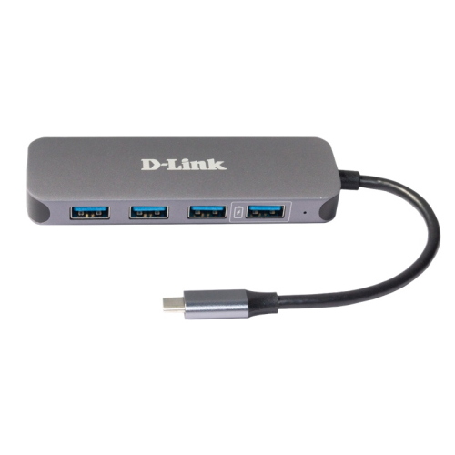 D-Link DUB-2340 Hub USB-C 4 porte USB 3.0 ricarica Grigio