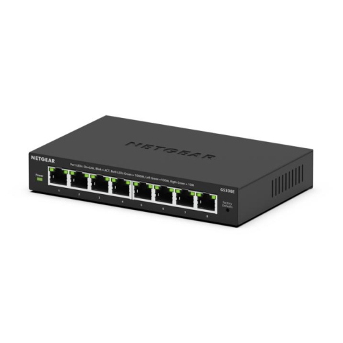 NETGEAR GS308E-400EUS switch 8 porte Gigabit Ethernet nero
