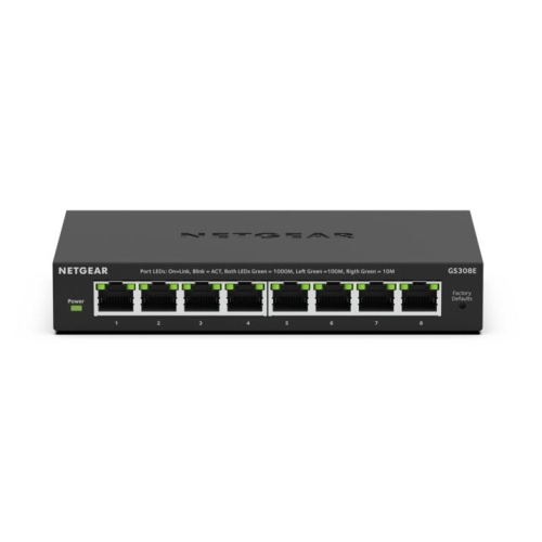 NETGEAR GS308E-400EUS switch 8 porte Gigabit Ethernet nero