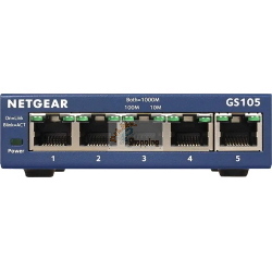 NETGEAR Switch desktop Gigabit a 5 porte Blu (GS105GE) 261 g 27 mm