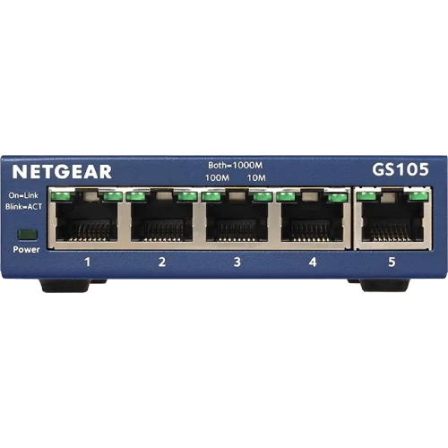 NETGEAR Switch desktop Gigabit a 5 porte Blu (GS105GE) 261 g 27 mm