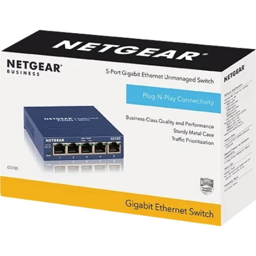 NETGEAR Switch desktop Gigabit a 5 porte Blu (GS105GE) 261 g 27 mm