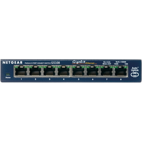 NETGEAR Switch desktop Gigabit a 8 porte Blu (GS108GE) 469 g 165 mm