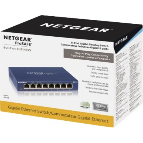 NETGEAR Switch desktop Gigabit a 8 porte Blu (GS108GE) 469 g 165 mm