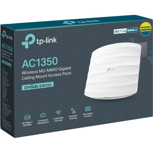 TP-Link Access point Wi-Fi Gigabit Omada AC1350 Bianco (EAP225) 802.11g 10.15 W
