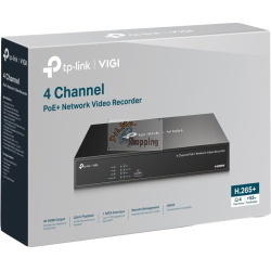 TP-Link Videoregistratore di rete VIGI NVR1004H-4P nero