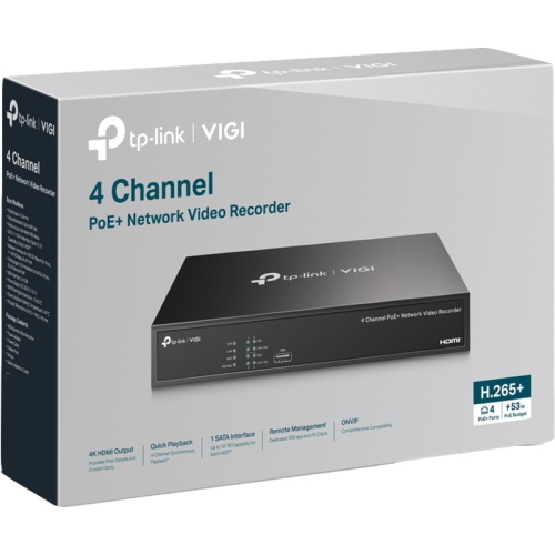 TP-Link Videoregistratore di rete VIGI NVR1004H-4P nero