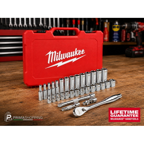 Set metrico di cricchetto e bussole da 3/8" Milwaukee (32 pezzi)