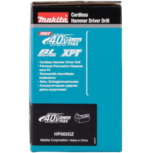 Makita HP002GZ trapano avvitatore a percussione 40V max 65nm 9000 rpm solo corpo