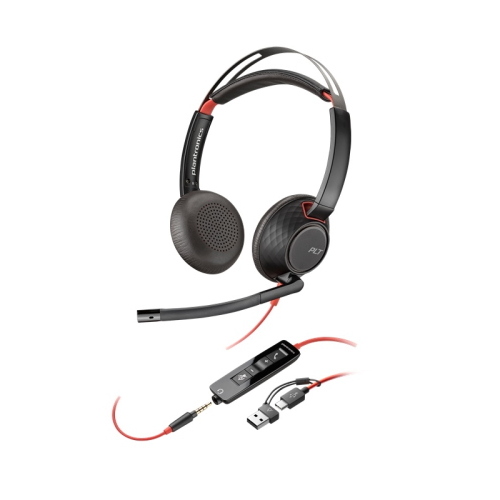 Poly Blackwire 5220 cuffie stereo USB-C e jack 3,5 mm 8X231A6