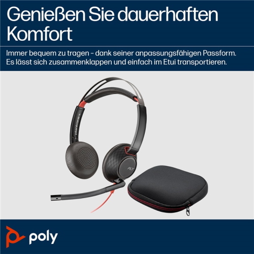Poly Blackwire 5220 cuffie stereo USB-C e jack 3,5 mm 8X231A6