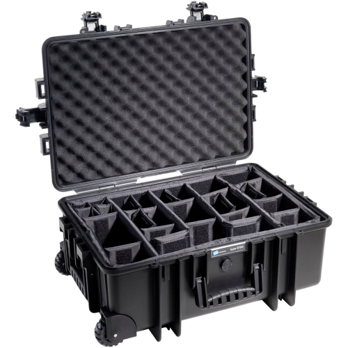 B&W OUTDOOR CASE TYPE 6700 CON DIVISIONE SCOMPARTI, NERO 6700/B/RPD borsa/custodia
