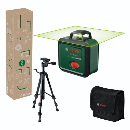 Bosch PLL 360-1G laser a linee 360° verde con set utensile elettrico