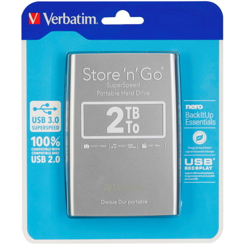 Verbatim STORE n GO 2,5 2TB USB 3.0 ARGENTO 53189 memoria/archiviazione