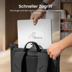tomtoc NAVIGATOR-T61 25L-30L ROLLTOP BACKPACK BLACK T61L1D1 borsa/custodia nero