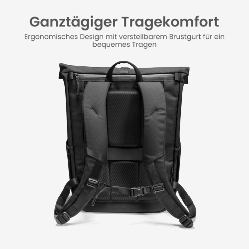 tomtoc NAVIGATOR-T61 25L-30L ROLLTOP BACKPACK BLACK T61L1D1 borsa/custodia nero