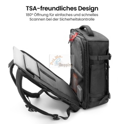 tomtoc NAVIGATOR-T66 40L TRAVEL LAPTOP BACKPACK BLACK T66M1D1 borsa/custodia nero