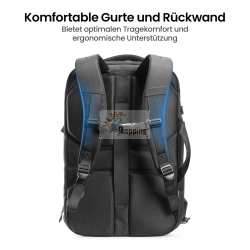 tomtoc NAVIGATOR-T66 40L TRAVEL LAPTOP BACKPACK BLACK T66M1D1 borsa/custodia nero