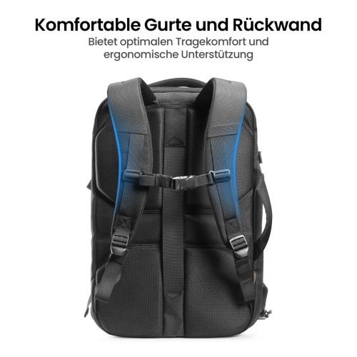 tomtoc NAVIGATOR-T66 40L TRAVEL LAPTOP BACKPACK BLACK T66M1D1 borsa/custodia nero