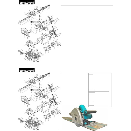 Makita SP6000J1 immersione sega 165 mm 1300W guida 1400 mm