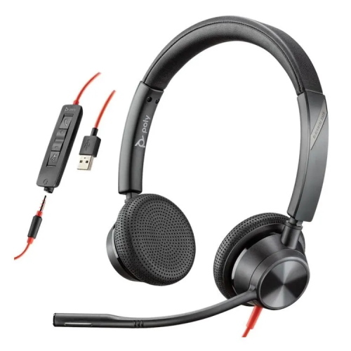 HP Poly Blackwire 3325 Cuffie stereo USB-C +3,5 mm + adattatore USB-C/A nero (8X221AA) 131 g