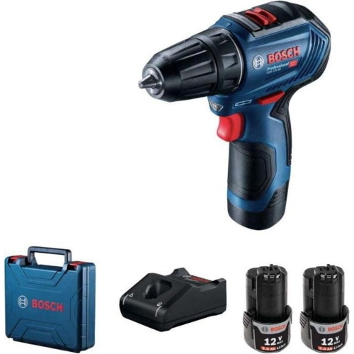 Bosch GSR12V-30 trapano avvitatore senza fili 12V 2x2Ah 30Nm 1600 rpm custodia