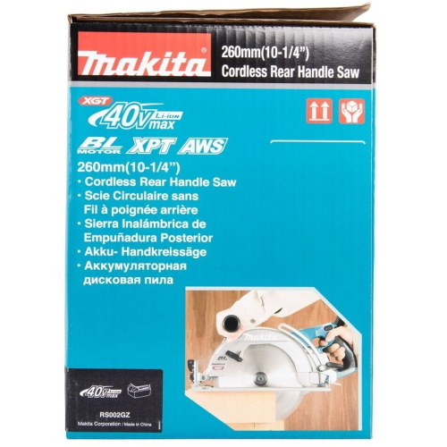 Makita RS002GZ sega circolare a batteria 260mm 4000rpm solo corpo macchina 40V Li-Ion