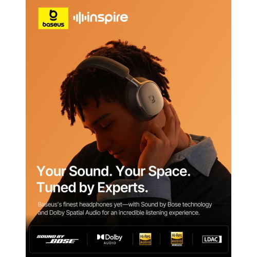 BASEUS INSPIRE XH1 WIRELESS NOISE CANCEL HEADPHONES BLACK MOD. A00085701123-00 EAN 6932172693039