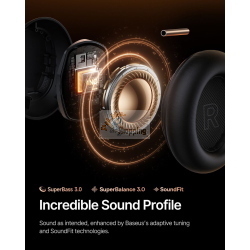 BASEUS INSPIRE XH1 WIRELESS NOISE CANCEL HEADPHONES BLACK MOD. A00085701123-00 EAN 6932172693039