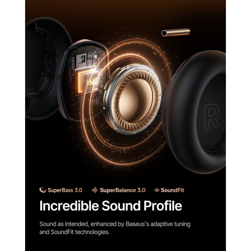 BASEUS INSPIRE XH1 WIRELESS NOISE CANCEL HEADPHONES BLACK MOD. A00085701123-00 EAN 6932172693039