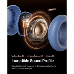 BASEUS INSPIRE XH1 WIRELESS NOISE CANCEL HEADPHONES BLUE MOD. A0203601 EAN 6953156212862